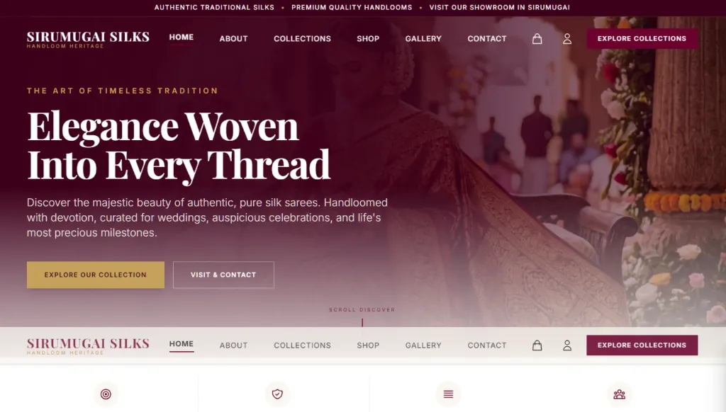 Sirumugai Silks Pure Handloom Saree Storefront