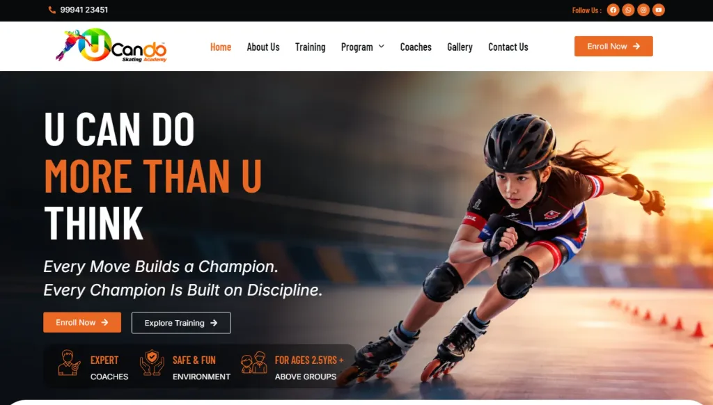 U Can Do Sports Academy Platform