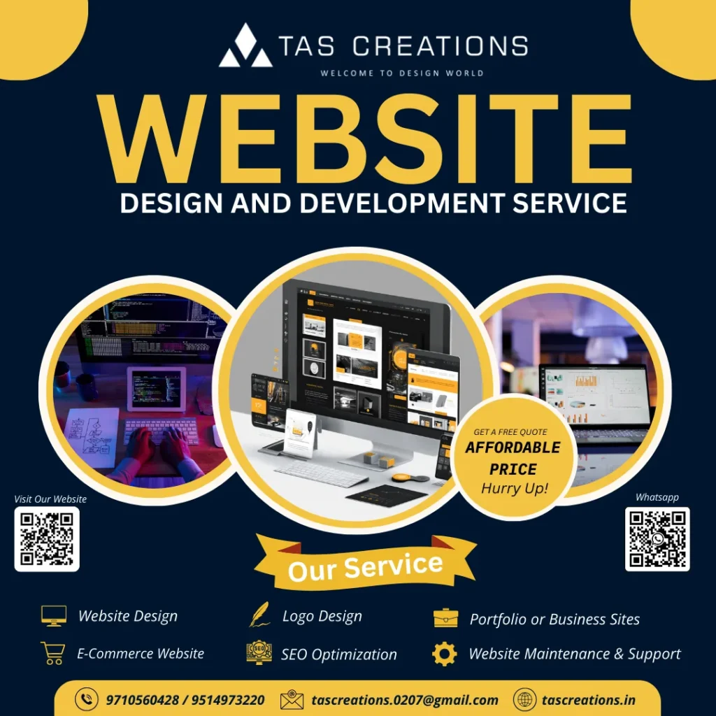 TAS Creations Website Design and Development Service Commercial Poster