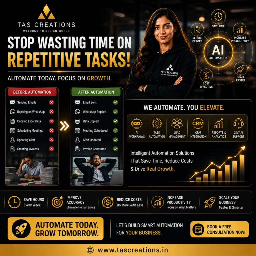 Stop Wasting Time On Repetitive Tasks - Business Automation Poster