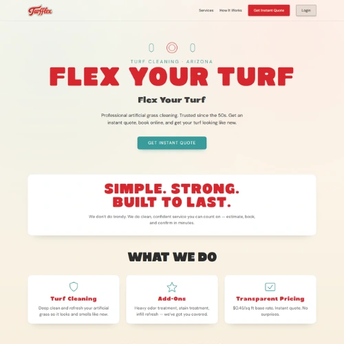 Home 9 turf cleaning service website